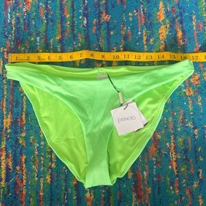 NWT Peixoto Bella Bikini Bottom Neon Lime Green Low Rise Stretch Swim Women XL